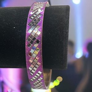 Vintage Purple Mirrored Bangle Bracelet!